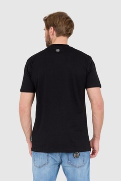 PHILIPP PLEIN Czarny t-shirt zdobiony dżetami XL