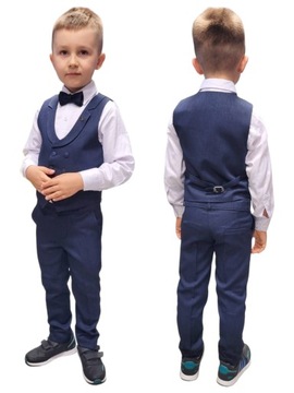 ЭЛЕГАНТНЫЙ КОМПЛЕКТ ДЛЯ МАЛЬЧИКА С РУБАШКОЙ, ЖИЛЕТОМ И ГАЛСТУКОМ-БАБОЧКОЙ 116