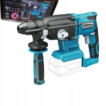 DEDRA MŁOTOWIERTARKA AKUMULATOROWA MŁOT 18V SDS+ 2,5J SAS+ALL 26mm DED7149