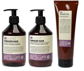 INSIGHT DAMAGED HAIR SZAMPON + ODŻYWKA + MASKA