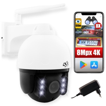 KAMERA OBROTOWA IP WIFI 8MPX 4K UHD ZOOM OPTYCZNY REGULOWANY OBIEKTYW