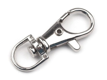 Karabińczyk metalowy 10mm nikiel rybka