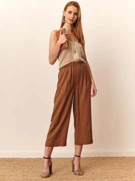 TOP SECRET SPODNIE KULOTY CULOTTE 7/8 CAMEL LYOCELL RESERVED MOHITO H&M C&A