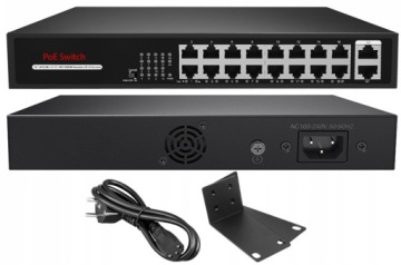 PoE Switch 16x PoE 2x Uplink 10/100Mbps 160W PoE pro Ip kamery