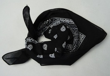 CHUSTKA100%bawełna wzór BANDANA CZARNA 53/53 cm