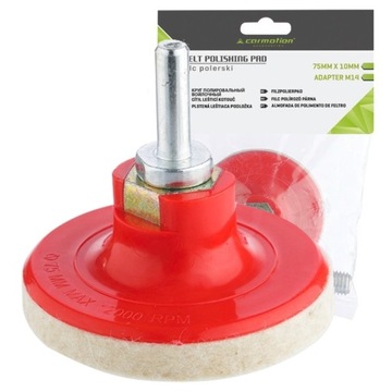 Tarcza polerska filcowa filc polerki krążek na trzpieniu 75mm adapter M14