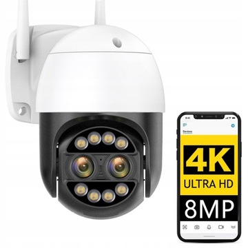 ZEWNĘTRZNA OBROTOWA KAMERA IP WIFI 8MP 8X 4K ZOOM
