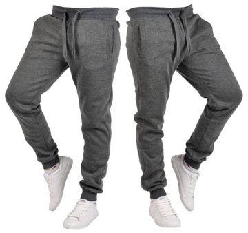 K01 r. XXL MĘSKIE SPODNIE DRESOWE JOGGERY GŁADKIE