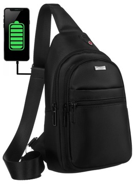 Peterson mały plecak na jedno ramię pojemny saszetka kabel USB port USB
