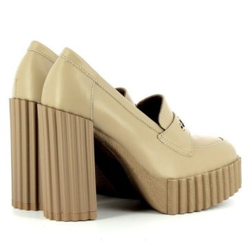 CARINII B8012 ТУФЛИ-МОКАСИНЫ, КОЖА БЕЖЕВЫЙ 40