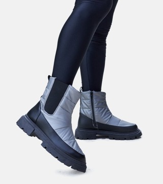 Szare ocieplane śniegowce 25526 rozmiar 39