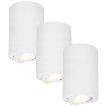 3x Oprawa natynkowa sufitowa LED halogenowa TUBA GU10 Ruchoma biała SPOT