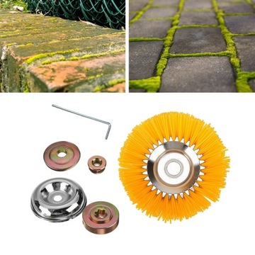 Дисковый триммер с металлической щеткой и аксессуарами.