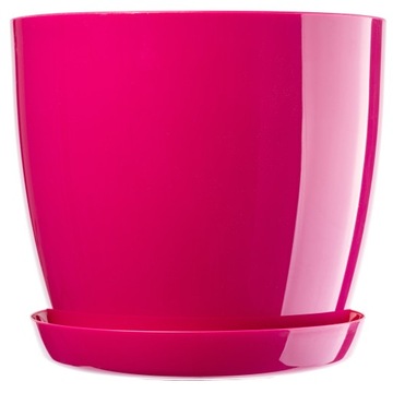 ЦВЕТОЧНЫЙ ГОРШОК, ЦВЕТОЧНАЯ КРЫШКА, РОЗОВАЯ ПОДСТАВКА, 18см