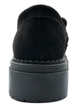 ТУФЛИ НА ПЛАТФОРМЕ ЗАМШЕВЫЕ ЧЕРНЫЕ МОКАСИНЫ 36