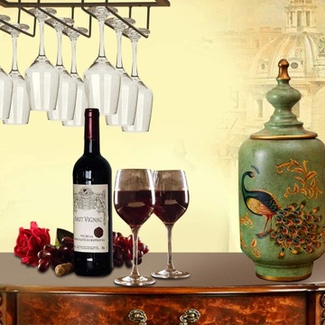 ВЕШАЛКА ДЛЯ ПОДСТАКАНА МАТОВАЯ ЧЕРНАЯ 3 РЯДА 30см