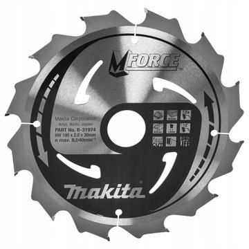 Makita B-31974 tarcza tnąca do drewna 190x30mm 12z