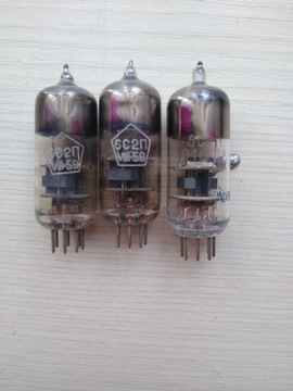 Lampy 6S2P TRIODA NOS - 1 szt + 2 używane kpl=3