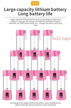 Portable Blender USB Wireless Mixer Electric Juicer Machine Smoothie
