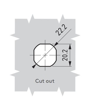 Замок поворотный с Т-образной ручкой, толщина двери 20 мм, с одним ключом