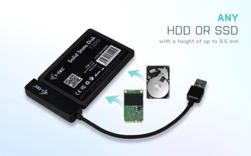 Корпус USB 3.0 для 2,5-дюймового накопителя i-Tec MySafe USB Type-A 3.2 Gen 1, 5 Гбит/с