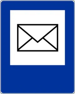 Znak D-25 Poczta - Naklejka Foliowa