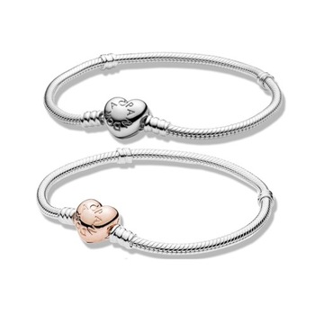 2xBransoletka Zapięcie Serce -17CM