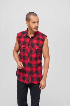 Koszula Brandit Checkshirt sleeveless red/black XL