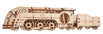Puzzle Mechaniczne 3D Drewniane Mini Lokomotywa uGEARS Układanka Premium