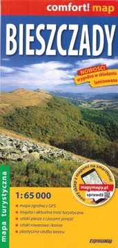 Bieszczady laminowana mapa turystyczna 1:65 000