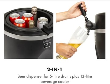 Klarstein Mobilny Dystrybutor Piwa 2w1 z Lodówką