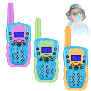 KOMUNIKATORY DLA DZIECI Z LATARKĄ I EKRANEM LCD 3 SZTUKI