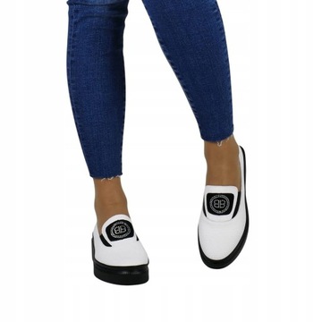 DAMSKIE SKÓRZANE PÓŁBUTY NA KOTURNIE PLATFORMIE BIAŁE