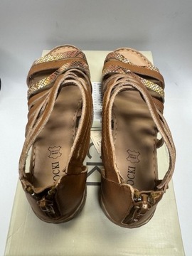 Skórzane sandały LASOCKI P195 brązowe ROZMIAR 37