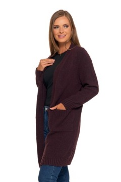 ЖЕНСКИЙ ДЛИННЫЙ КАРДИГАН MORAJ С КАРМАНАМИ СВИТЕР С ДЛИННЫМ РУКАВОМ КОРИЧНЕВЫЙ M/L