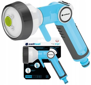 CELLFAST ZRASZACZ DO WODY PISTOLET OGRODOWY 4-FUNKCYJNY DO WĘŻA REGULACJA