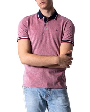 Jack&Jones Polo Paulos 12136668 Czerwony Slim Fit