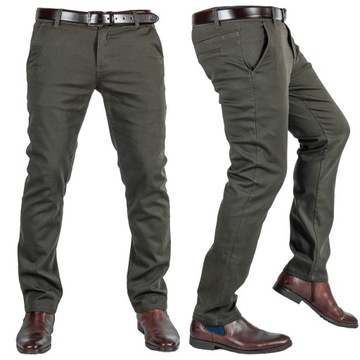 Spodnie klasyczne KHAKI materiałowe ANDRO r.30