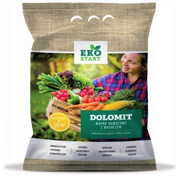DOLOMIT MIELONY NAWÓZ WAPNO NAWOZOWE Z MAGNEZEM MAGNEZ ODKWASZA GLEBĘ 5KG