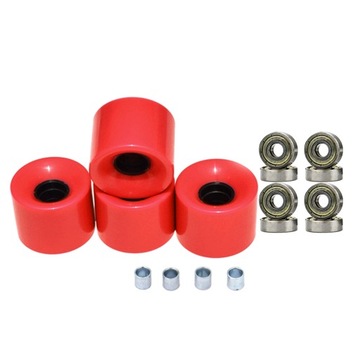 КОЛЕСА ДЛЯ СКЕЙБОРДА С ПОДШИПНИКАМИ КОЛЕСА 60 ММ НАБОР ИЗ 4 КОЛЕС КРАСНОЕ ЗОЛОТО