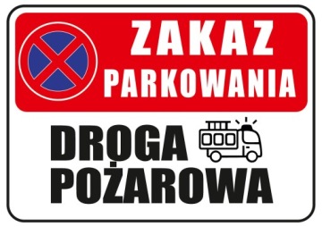 Tabliczka DROGA POŻAROWA A5 ZAKAZ PARKOWANIA 2 PCV