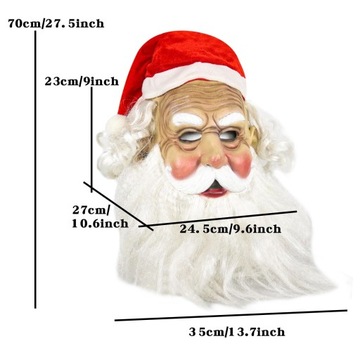 Maska na twarz Realistyczna lateksowa maska lateksowa Świętego Mikołaja