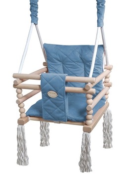 ДЕРЕВЯННЫЕ ДЕТСКИЕ КАЧЕЛИ, ЖЕСТКОЕ ДНО, ДОМ-САД, ПОЛОСКИ, ЦВЕТА