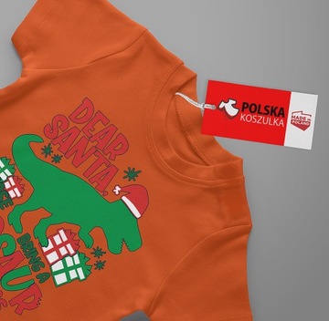 KOSZULKA MĘSKA T-SHIRT ŚWIĄTECZNA XL DINOSAUR FOR CHRISTMAS PREZENTY JAKOŚĆ