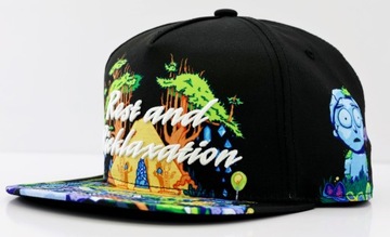 Czapka z prostym daszkiem męska Rick and Morty SNAPBACK 55-60cm czarna HAFT