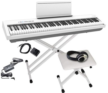 ROLAND FP-30X BIAŁE PIANINO STATYW ŁAWKA SŁUCHAWKI