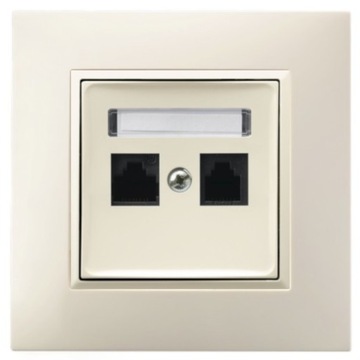 GNIAZDO INTERNETOWE RJ45 2X ARIA ECRU