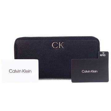 CALVIN KLEIN BEZPIECZNY PORTFEL DAMSKI SLIM BLACK