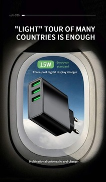 3-портовое USB-зарядное устройство с цифровым дисплеем, быстрая зарядка, зарядное устройство для мобильного телефона, Adap