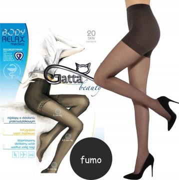 rajstopy GATTA body RELAX MEDICA 20 den PRZECIWŻYLAKOWE fumo # 5 XL